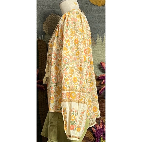 Elan Tie Neck Peasant Blouse M - Picture 4 of 15